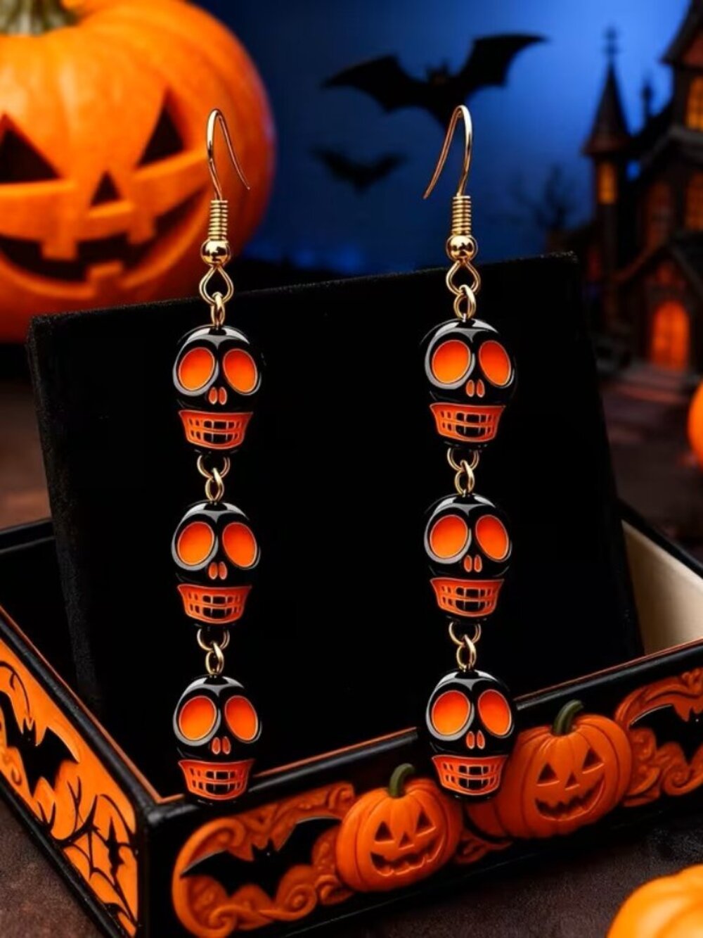 Gothic Skull Drop Dangle Earrings Z195